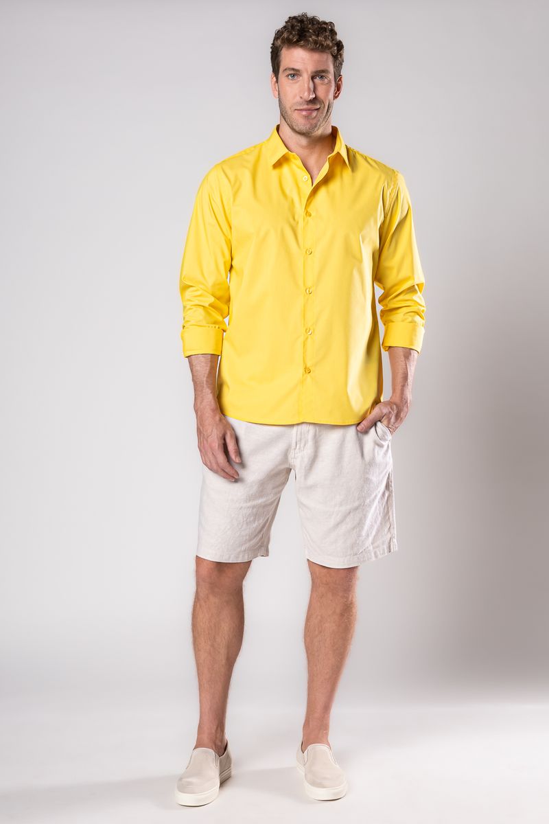Camisa-Slim-Social-Algodao-Misto-AMARELO-031-19478-01