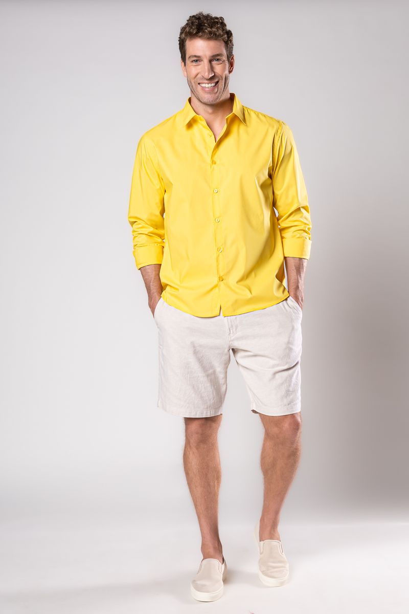 Camisa-Slim-Social-Algodao-Misto-AMARELO-031-19478-01
