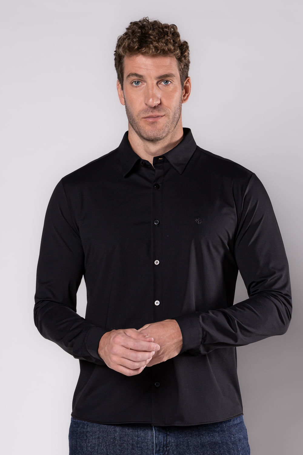 Camisa Social Bi-Stretch Preto