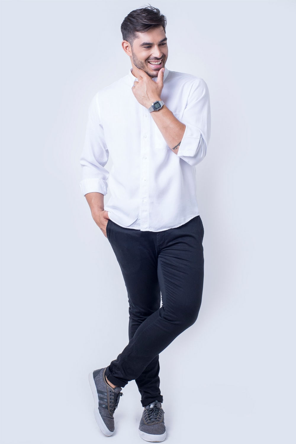 Camisa Social Algodão Misto Branco