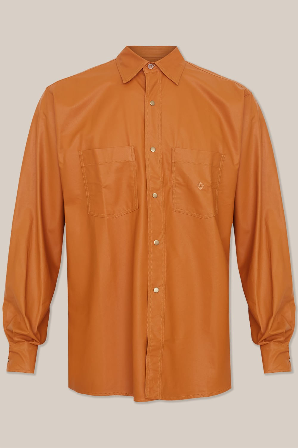 Camisa em Poliuretano PU Mostarda