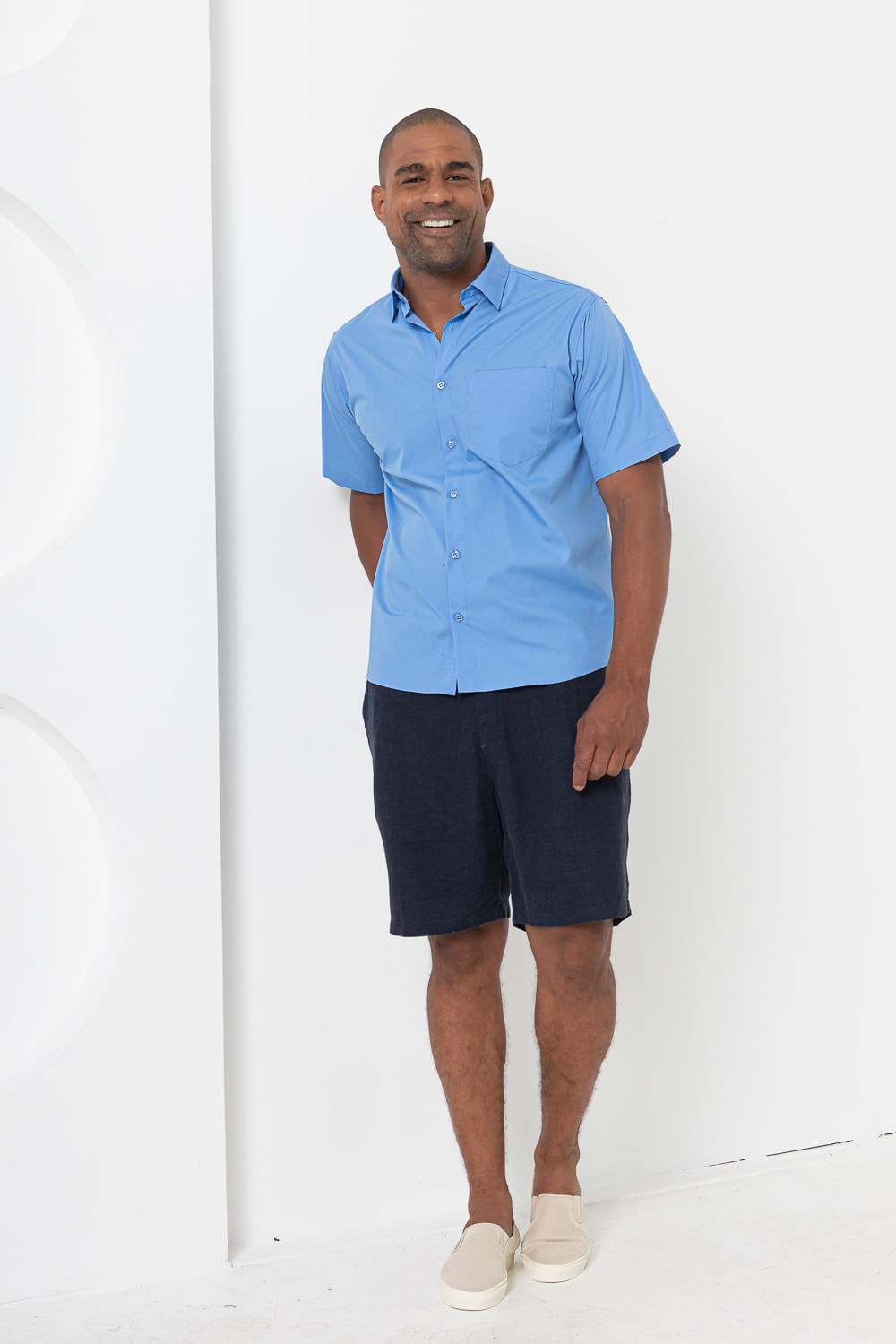 Camisa Microfibra MC Azul