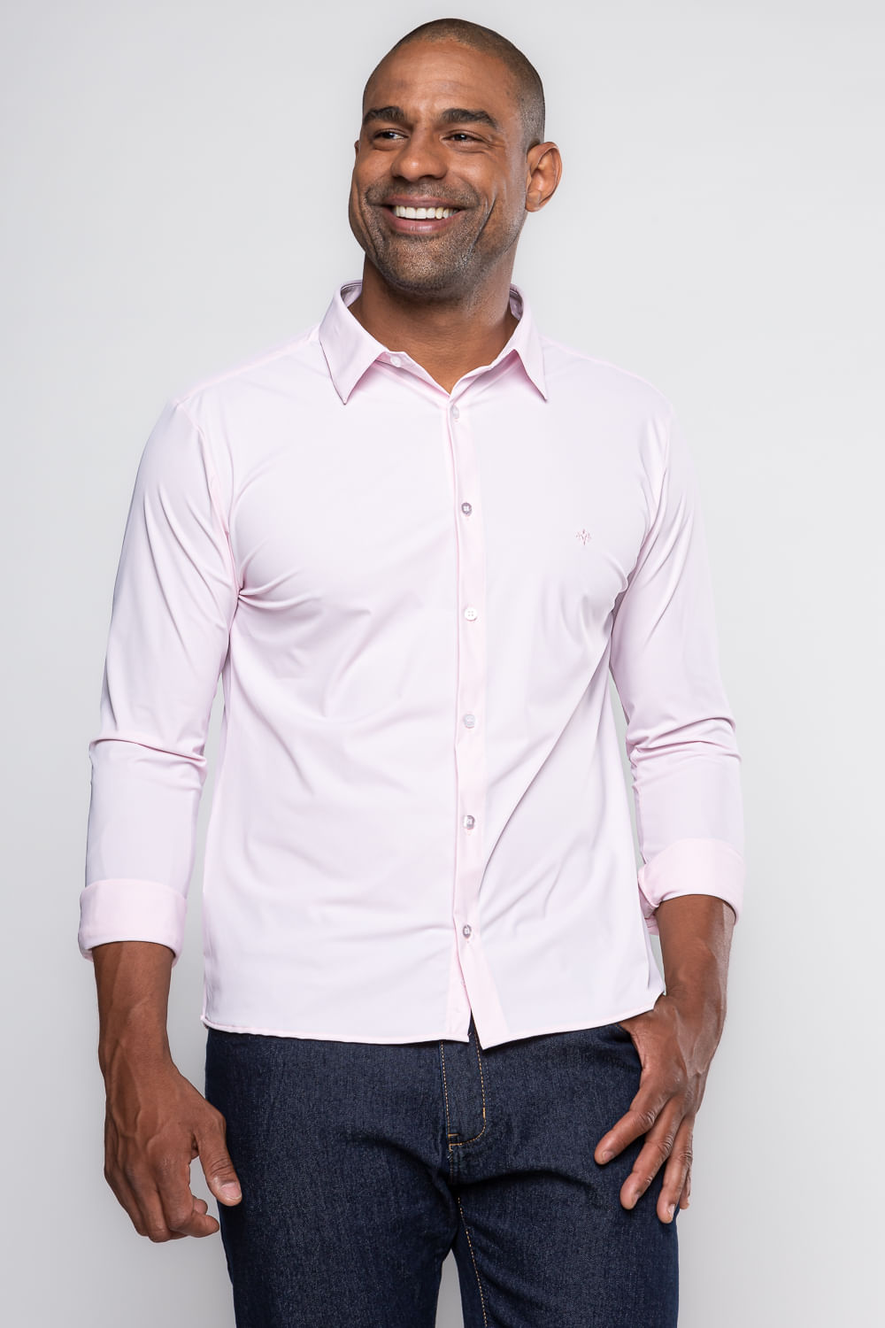 Camisa Social Bi-Stretch Rosa