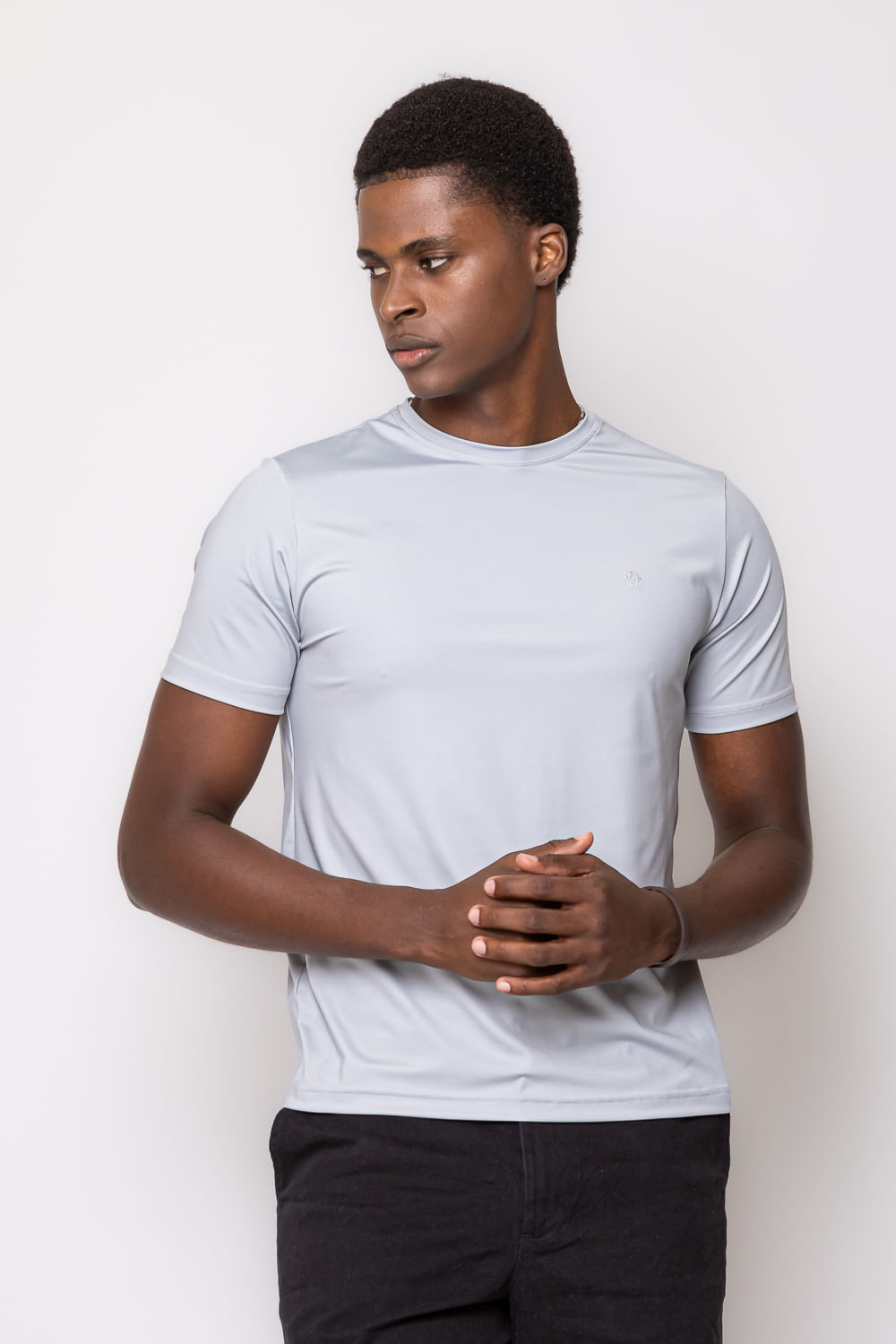 Camiseta Slim Bi-Stretch MC Cinza
