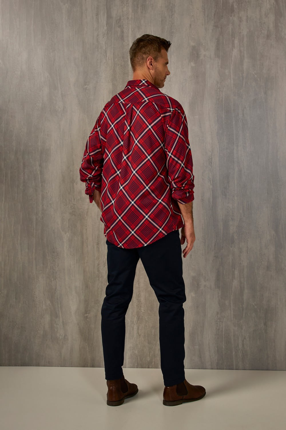 Camisa Xadrez em Viscose ML Vermelho