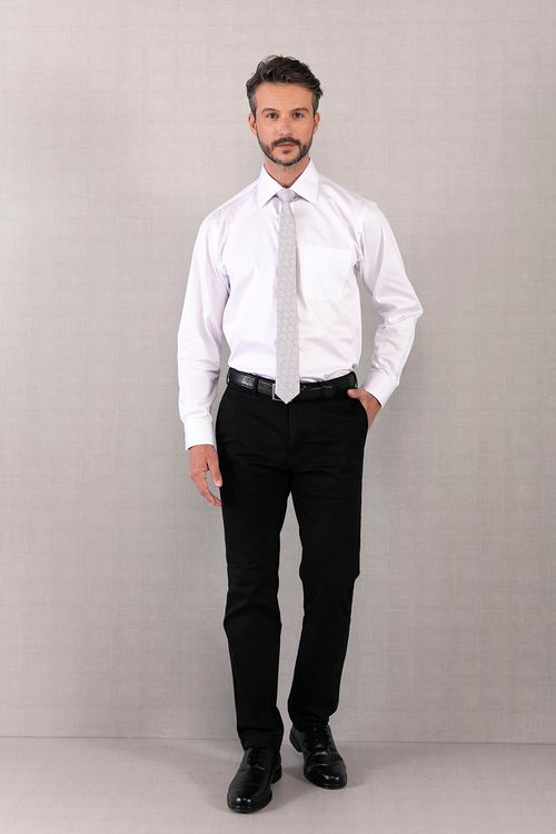 Camisa Social Algodão Fio 80 Branco