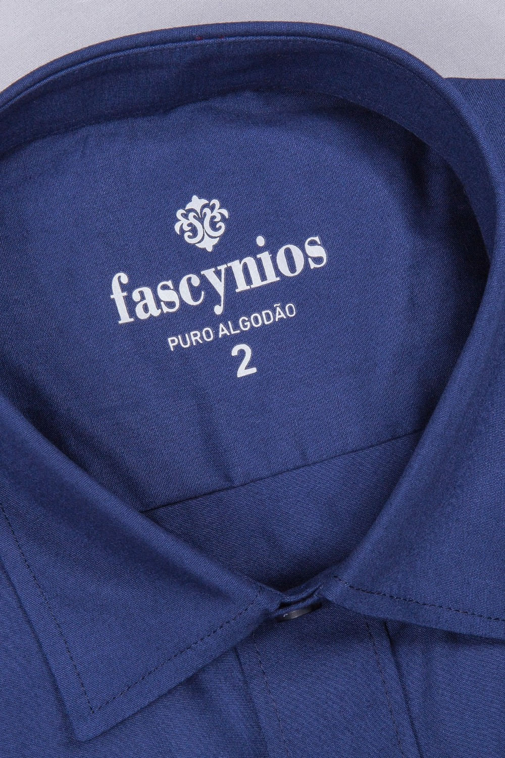 Camisa Algodão Fio 50 MC Azul Escuro