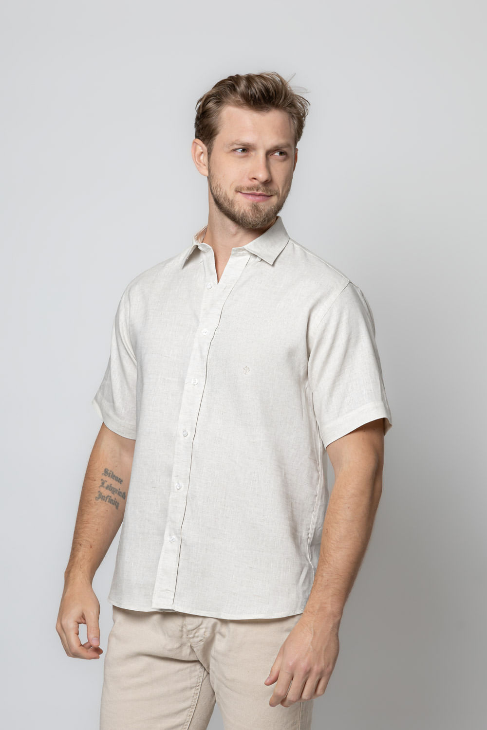 Camisa Slim Puro Linho MC Branco