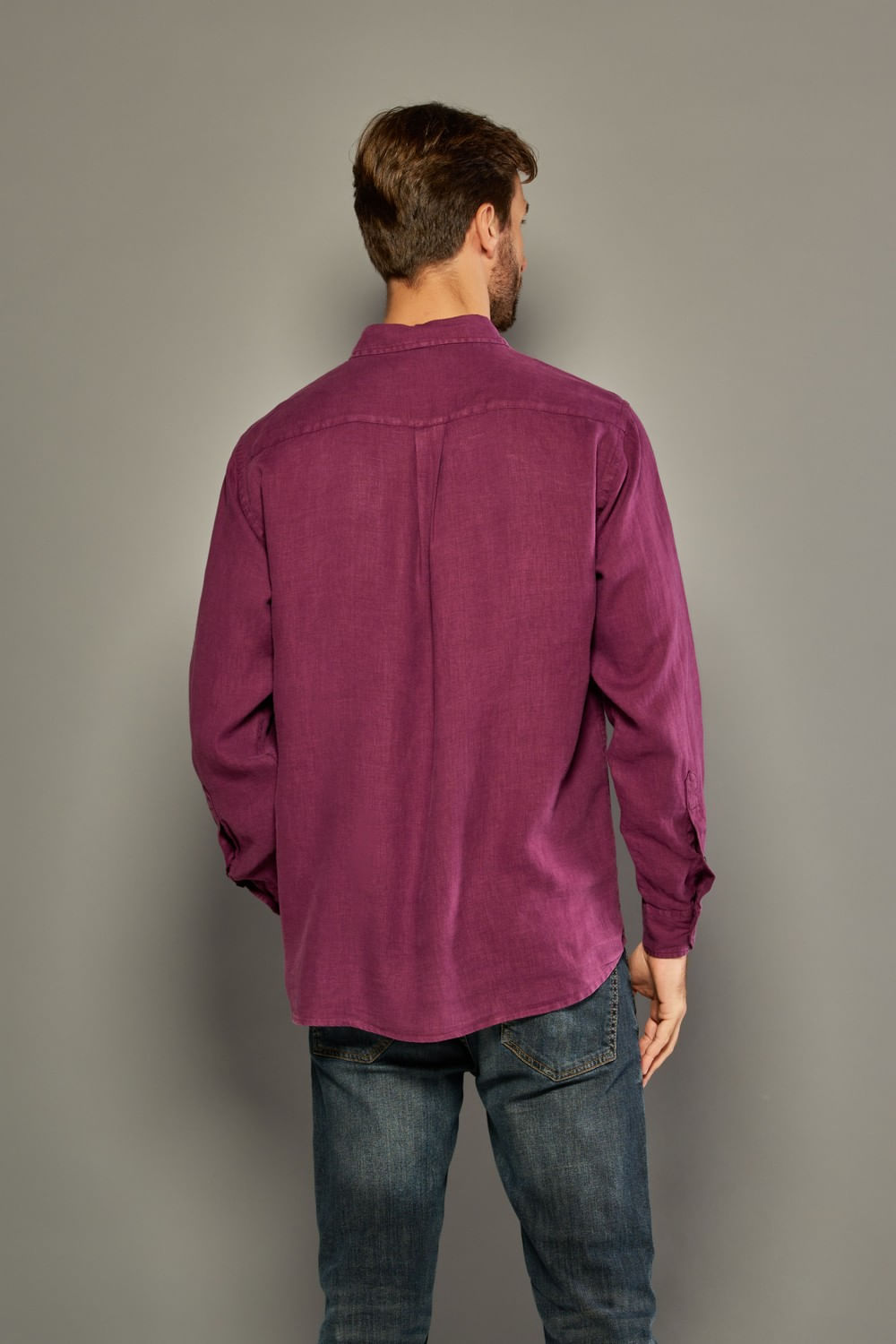 Camisa em Puro Linho Tinturado ML Lilás