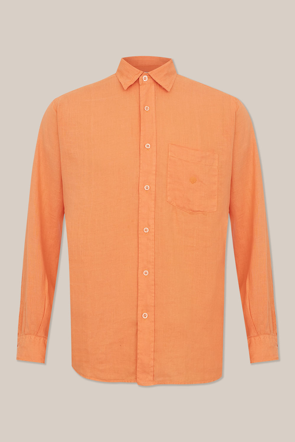 Camisa em Puro Linho Tinturado ML Salmão