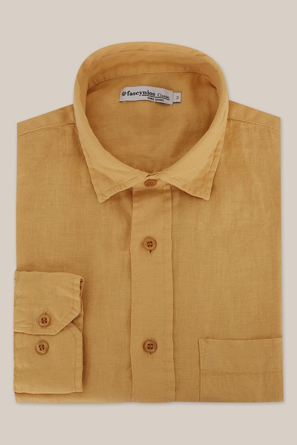 Camisa em Puro Linho Tinturado ML Amarelo