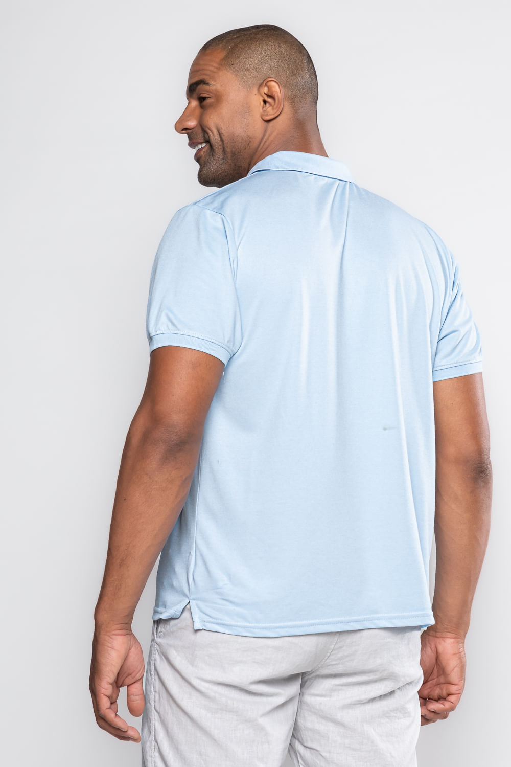 Camisa Polo MC Azul Claro
