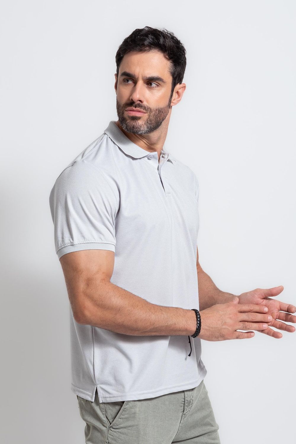 Camisa Polo MC Cinza