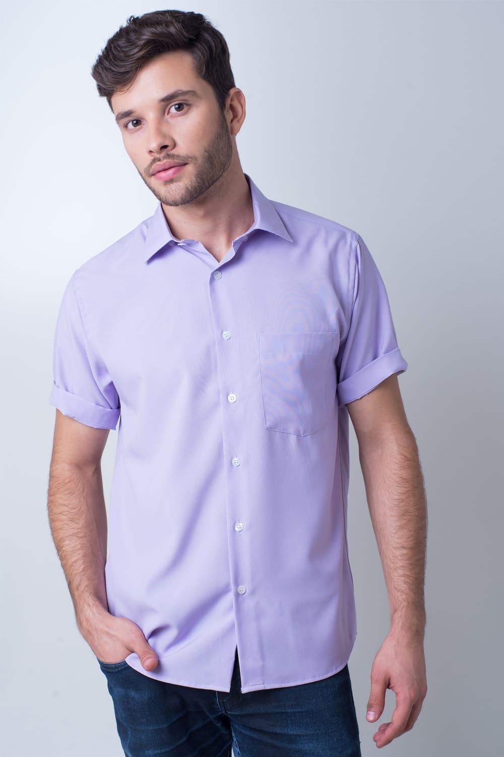 Camisa Microfibra MC Lilás