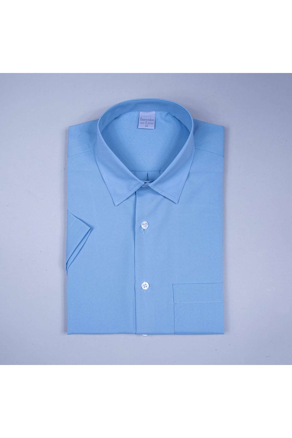 Camisa Microfibra MC Azul Claro