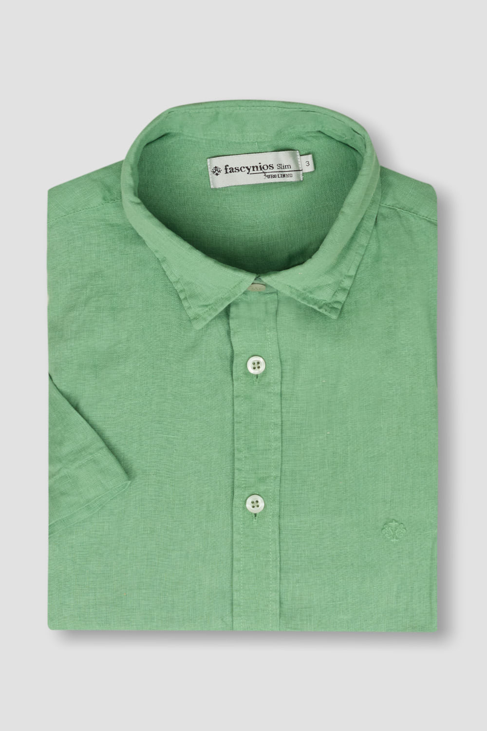 Camisa Slim Puro Linho Verde