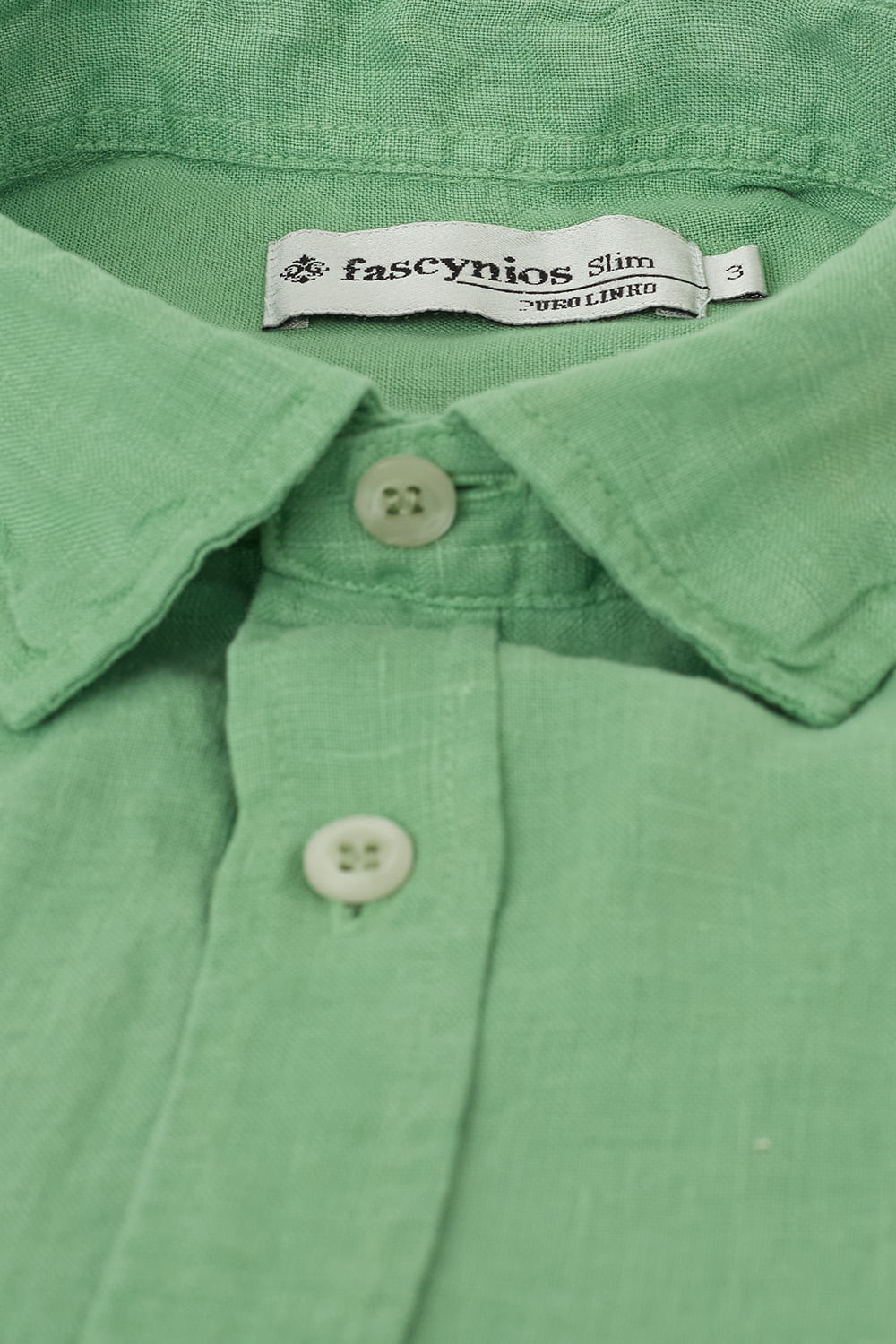 Camisa Slim Puro Linho Verde
