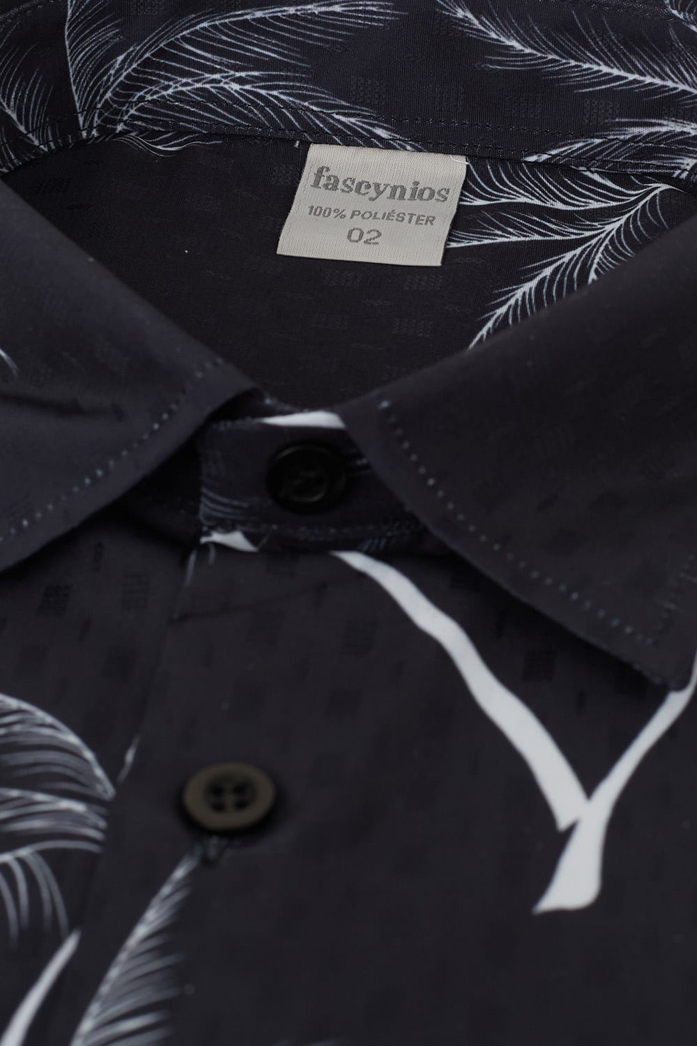 Camisa Estampada Microfibra MC Preto