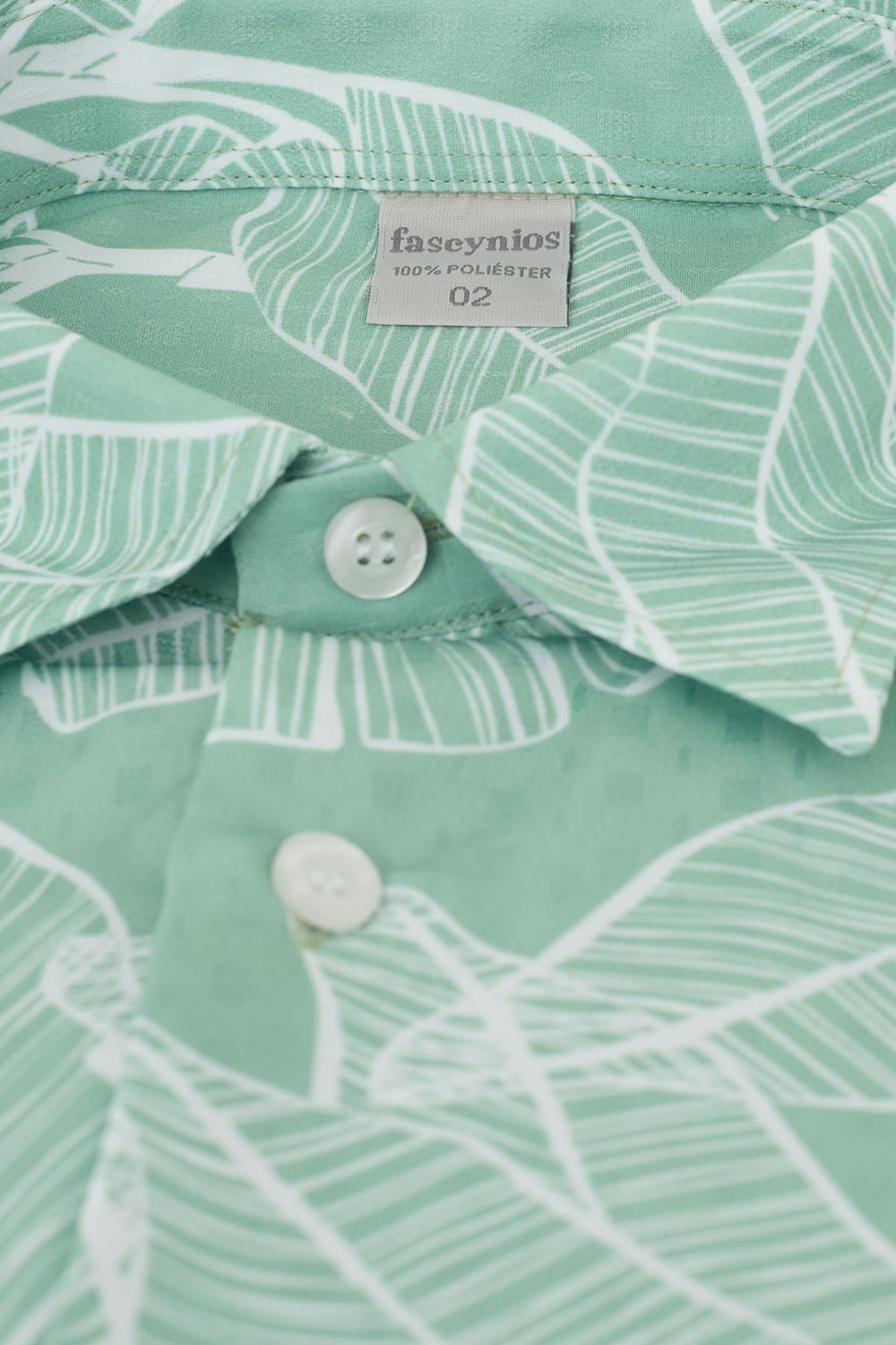 Camisa Estampada Microfibra MC Verde Claro
