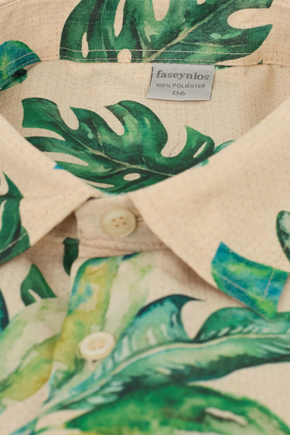 Camisa Estampada Microfibra MC Verde