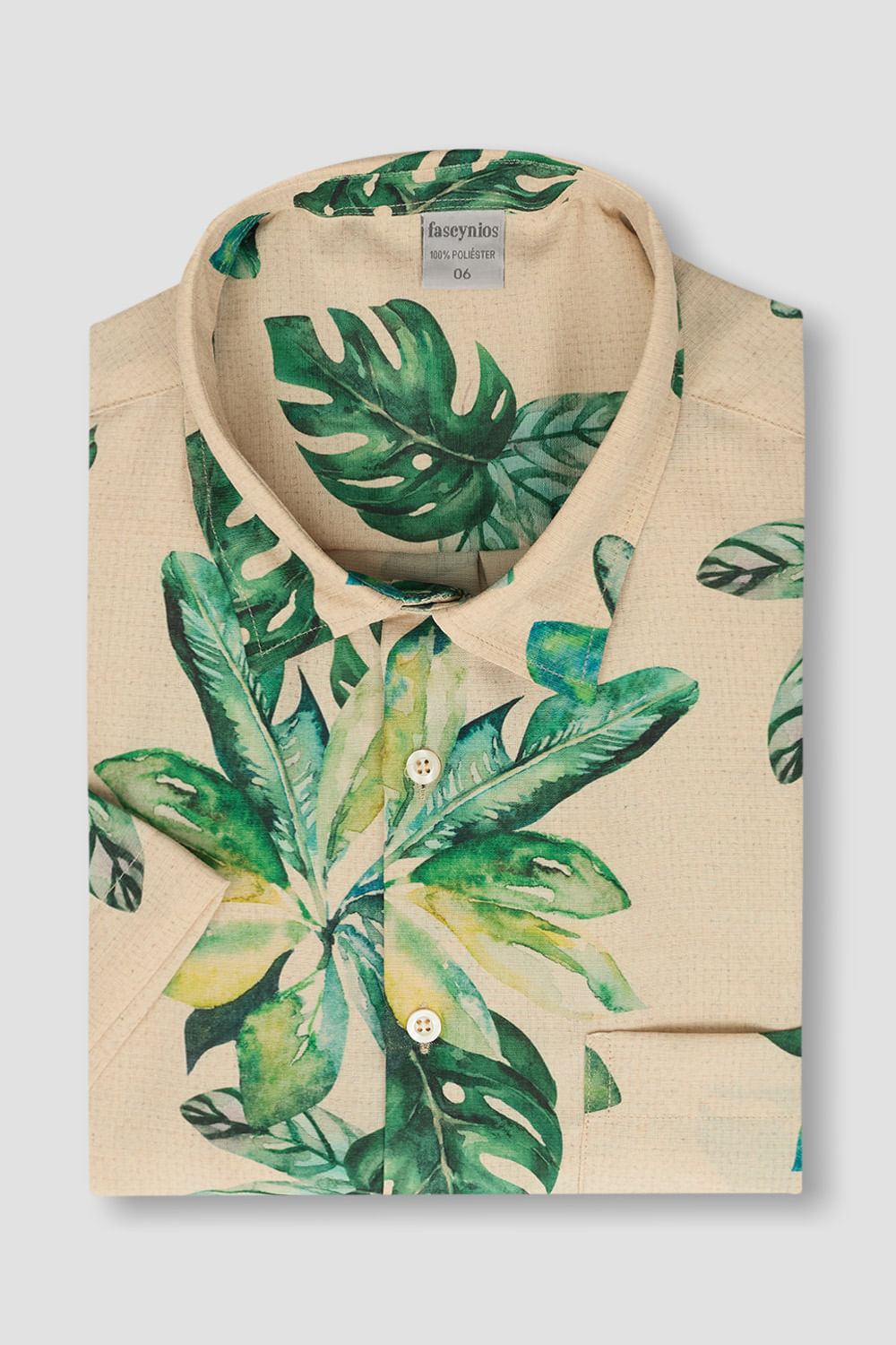 Camisa Estampada Microfibra MC Verde