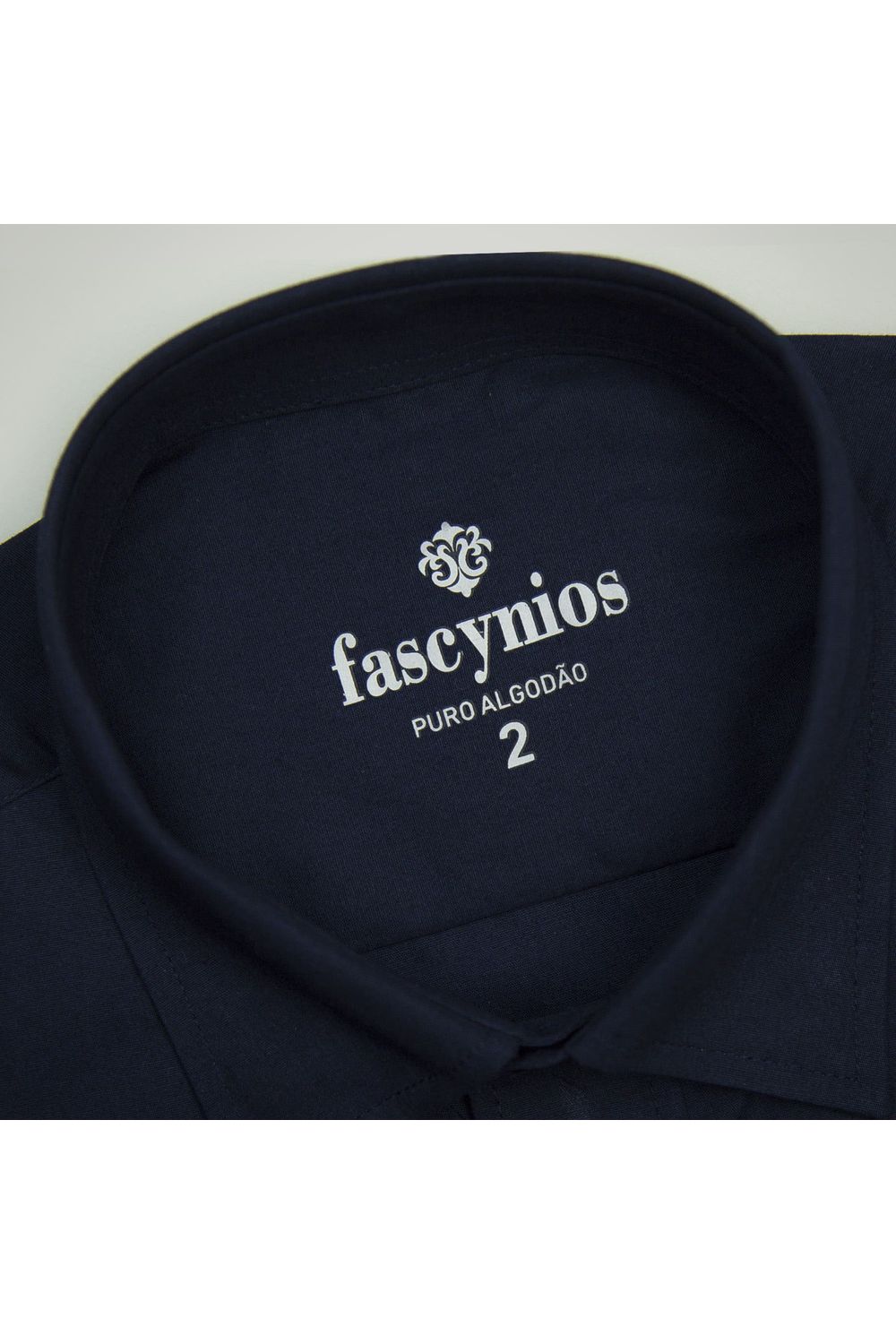 Camisa Social Algodão Fio 40 Azul Escuro Azul Escuro