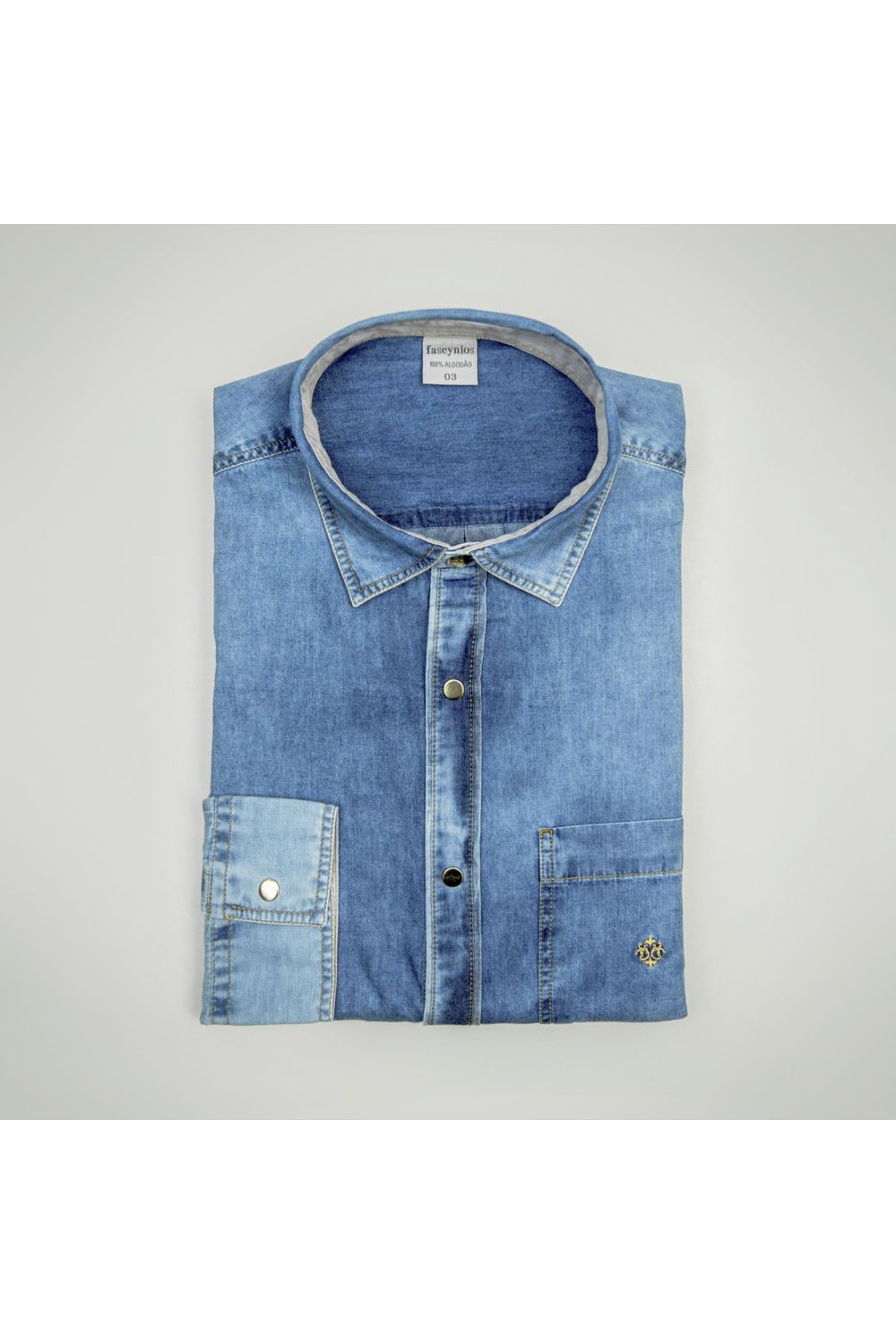 Camisa Jeans Azul Escuro