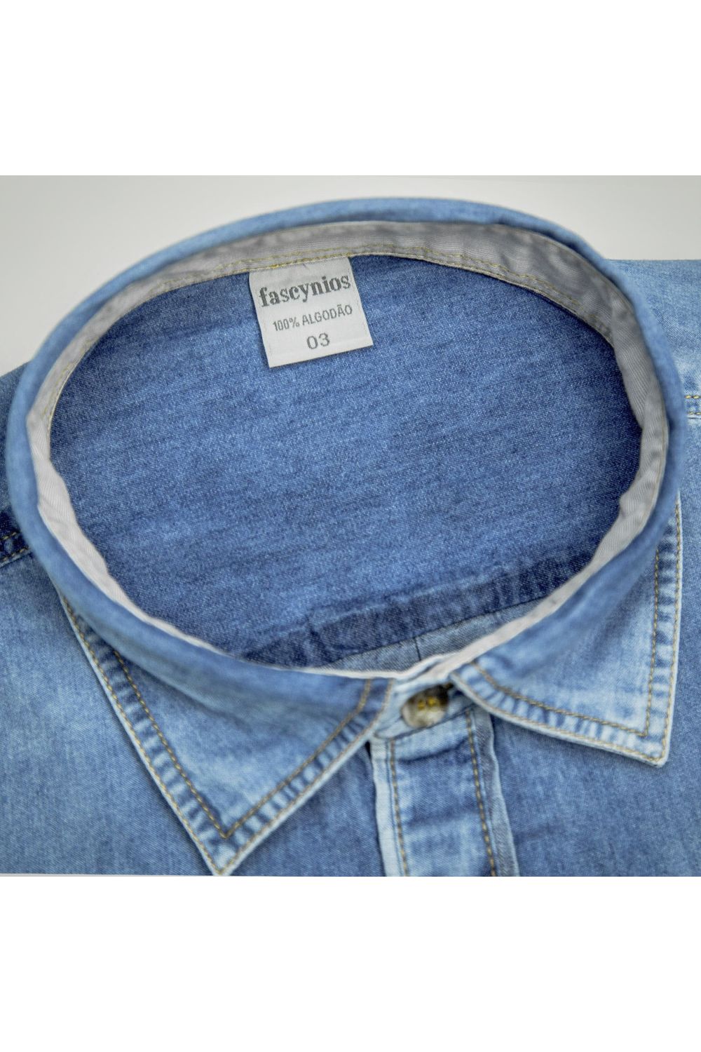 Camisa Jeans Azul Escuro