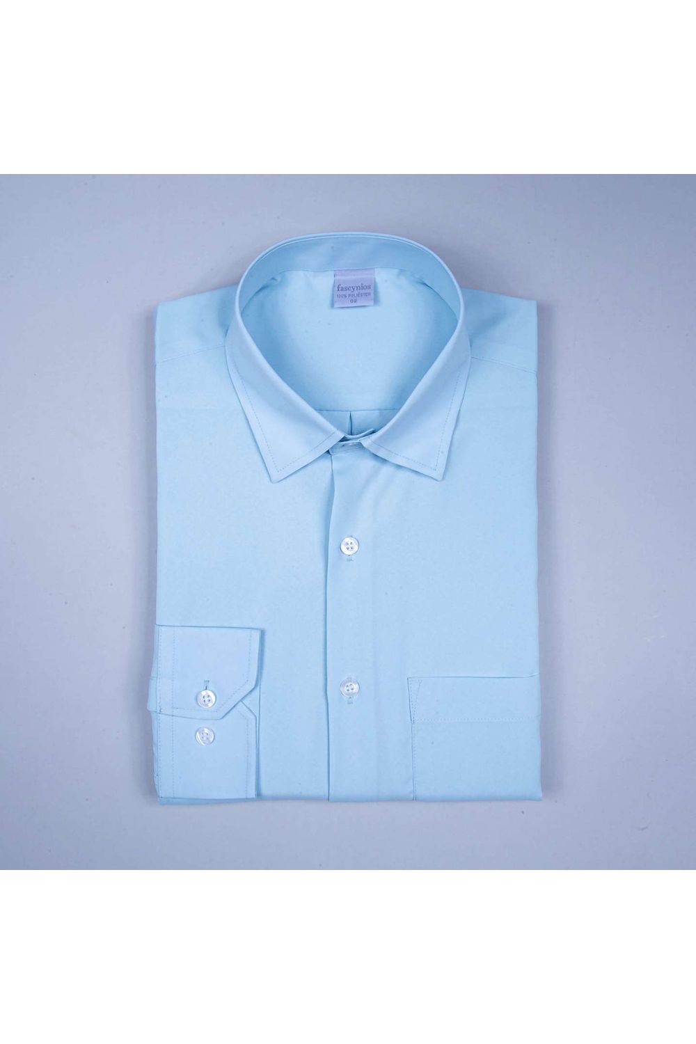 Camisa Microfibra ML Azul Claro
