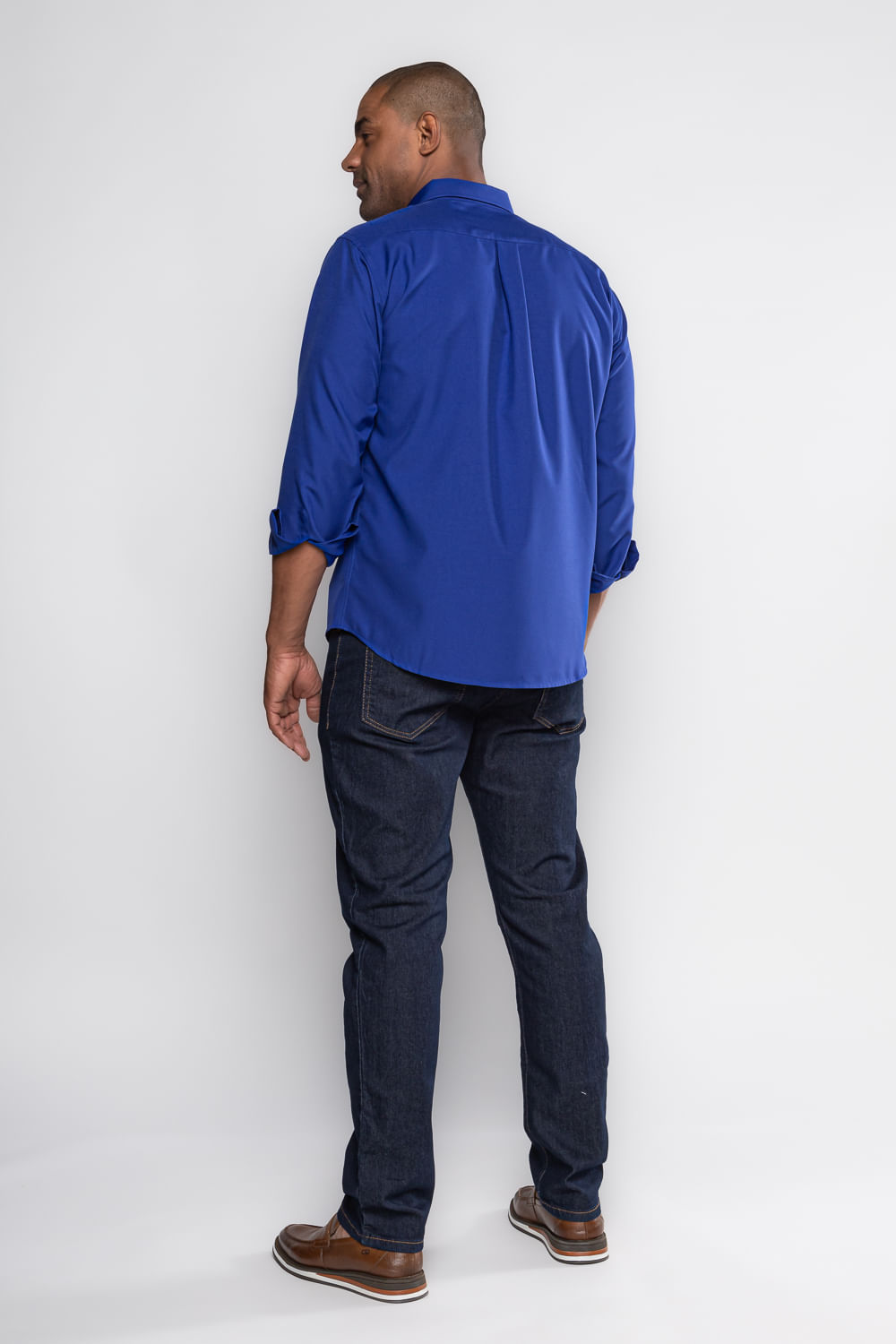 Camisa Microfibra ML Azul