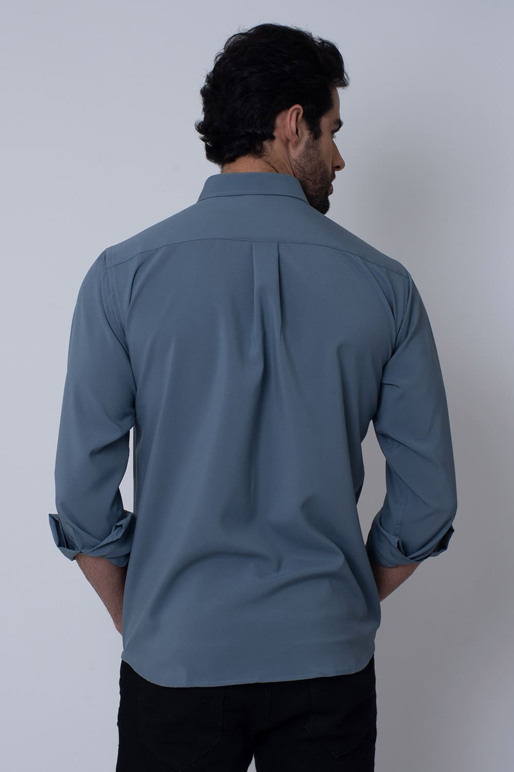 Camisa Microfibra ML Cinza