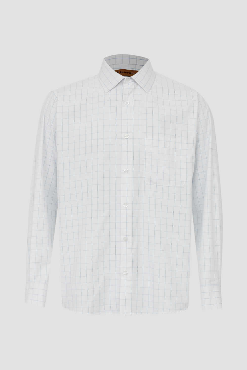 Camisa Social Xadrez Passa Fácil ML Azul Claro