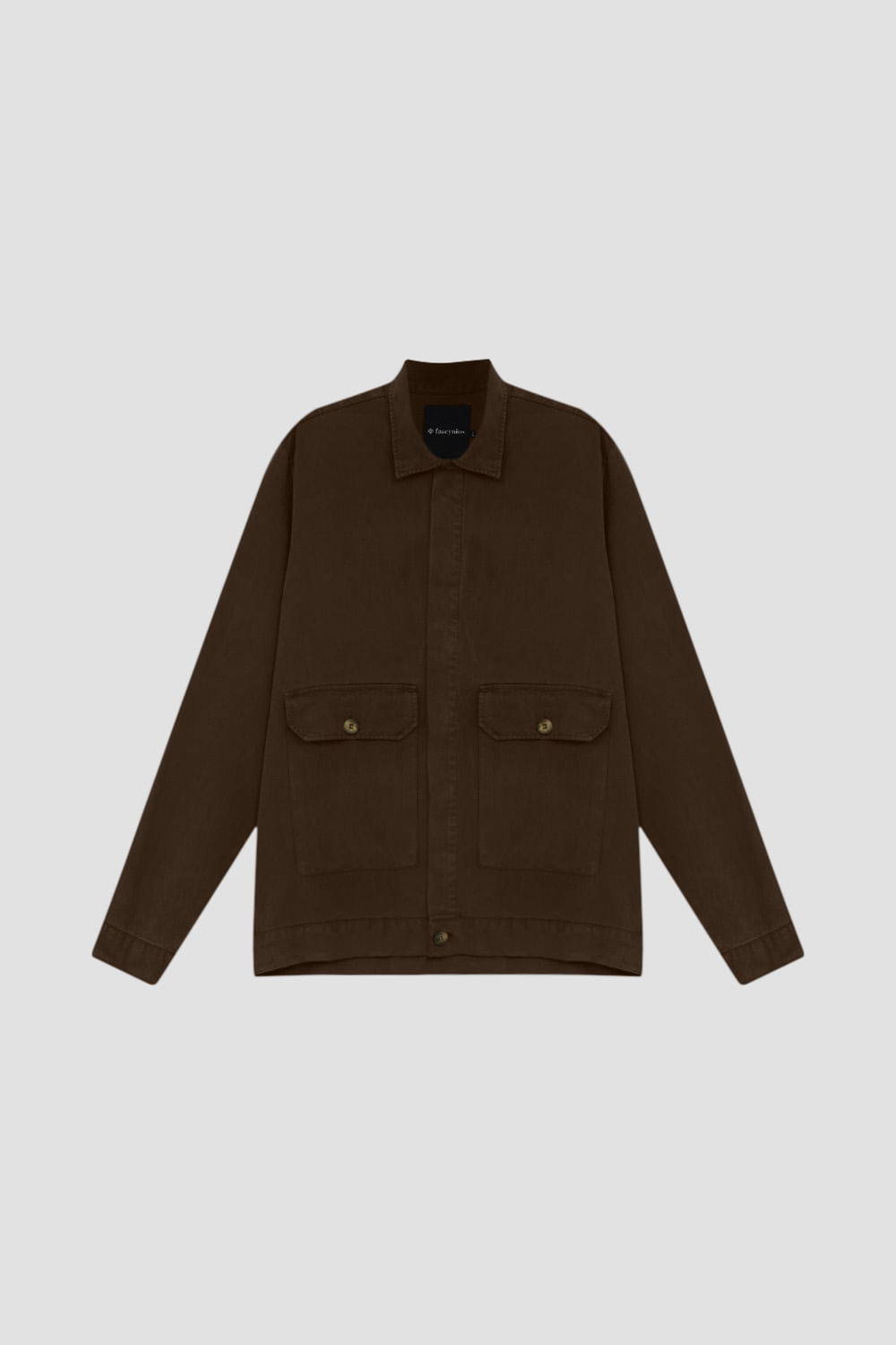 Jaqueta Trucker em Tencel Marrom