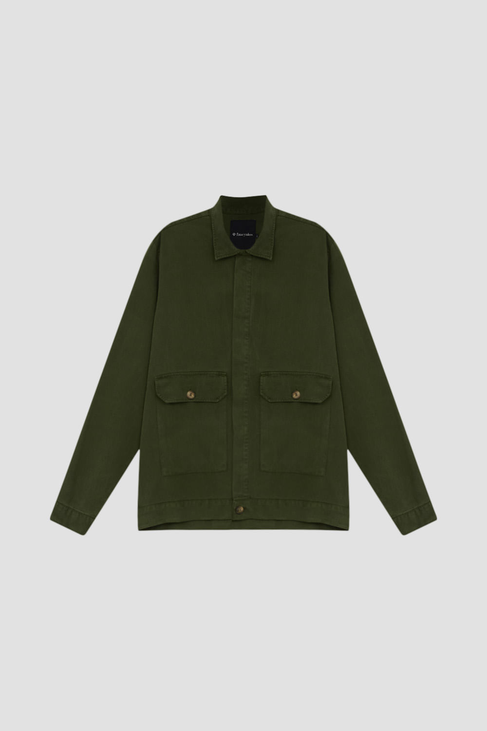 Jaqueta Trucker em Tencel Verde Escuro