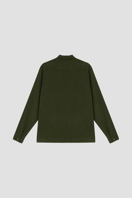 Jaqueta Trucker em Tencel Verde Escuro