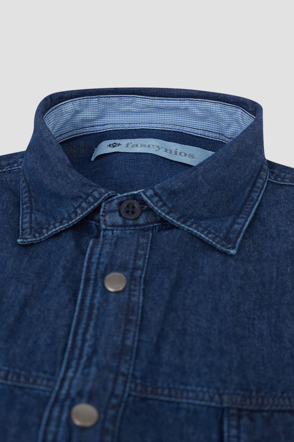 Camisa Jeans ML Azul Escuro