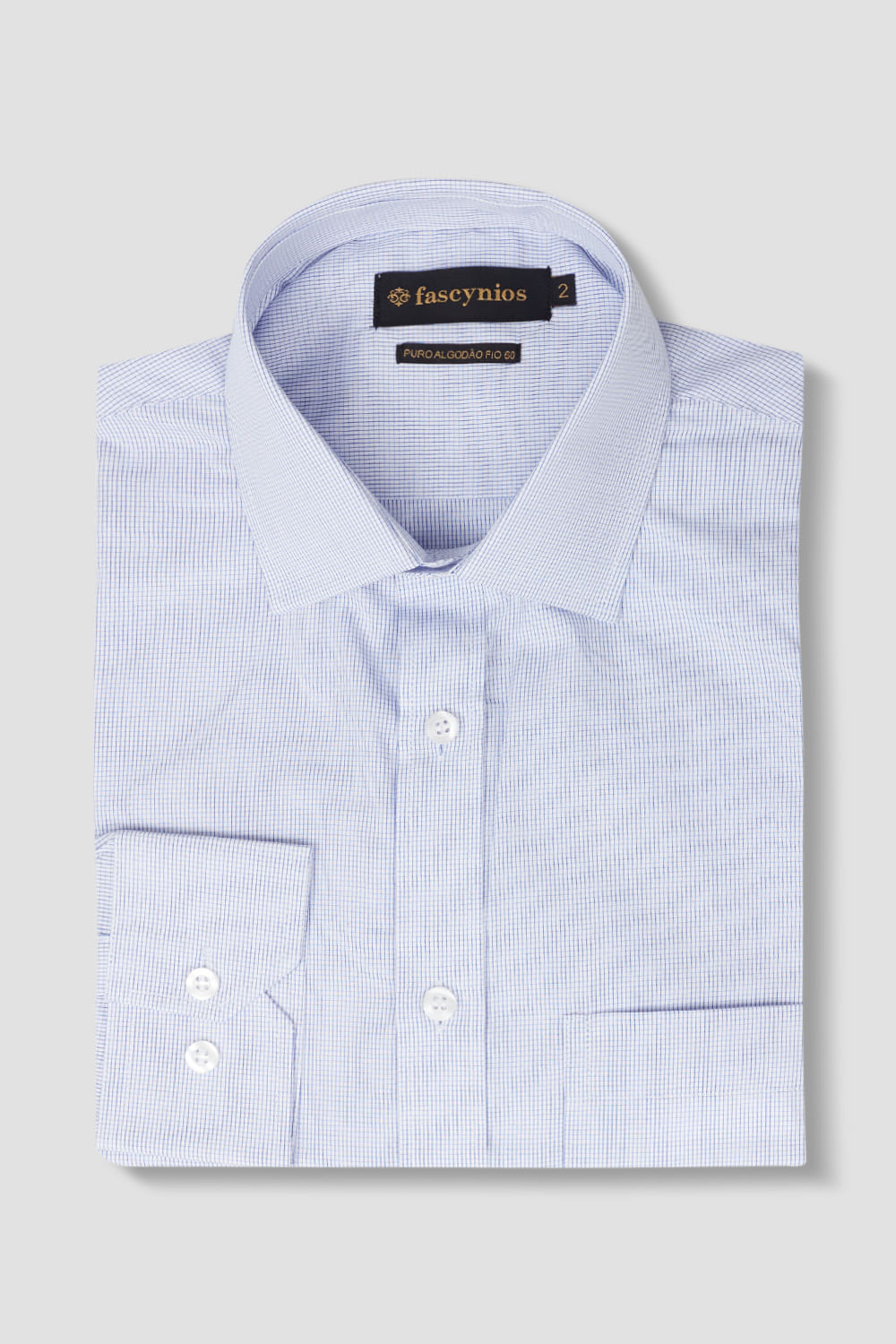 Camisa Xadrez Algodão ML Azul Médio