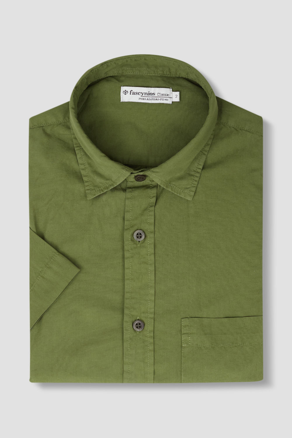 Camisa Algodão Fio 40 Verde Escuro