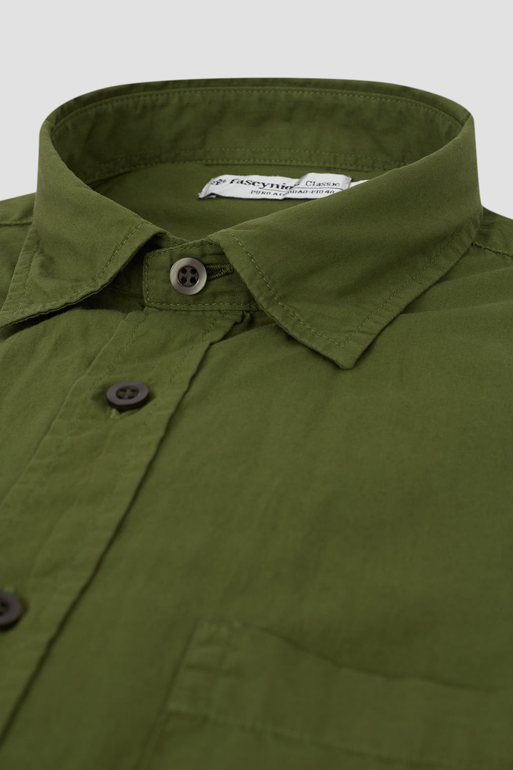 Camisa Algodão Fio 40 Verde Escuro