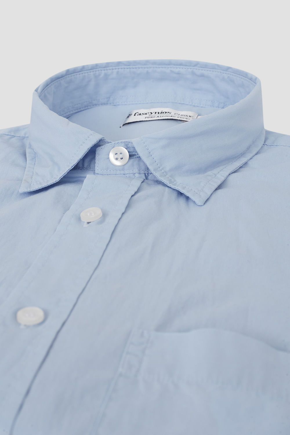 Camisa Algodão Fio 40 Azul Claro