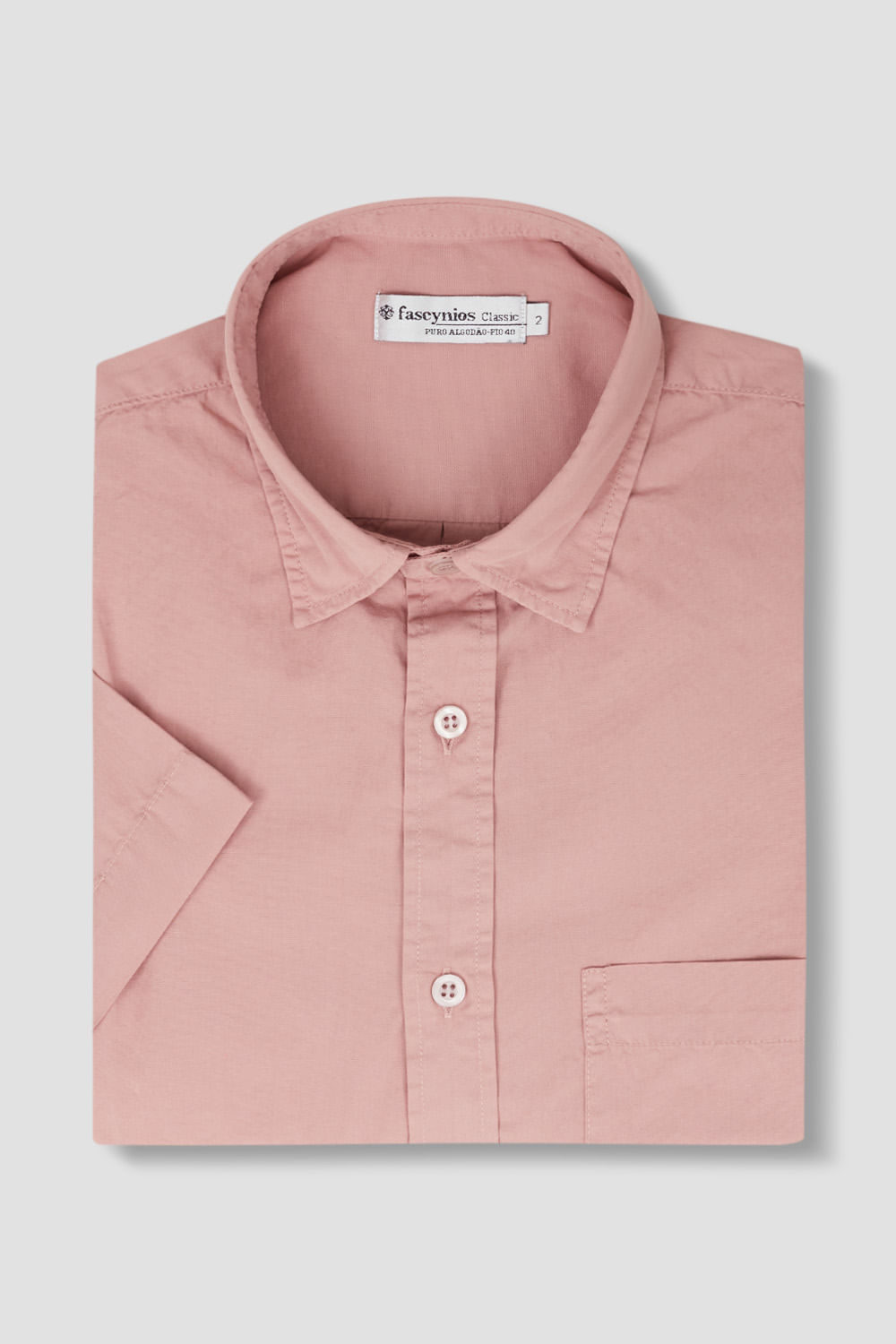 Camisa Algodão Fio 40 Rosa