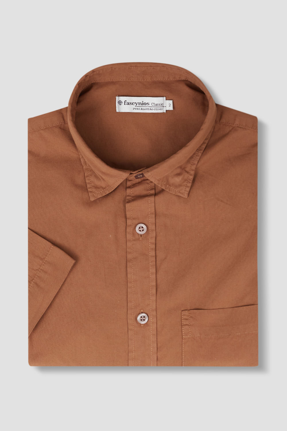 Camisa Algodão Fio 40 Marrom