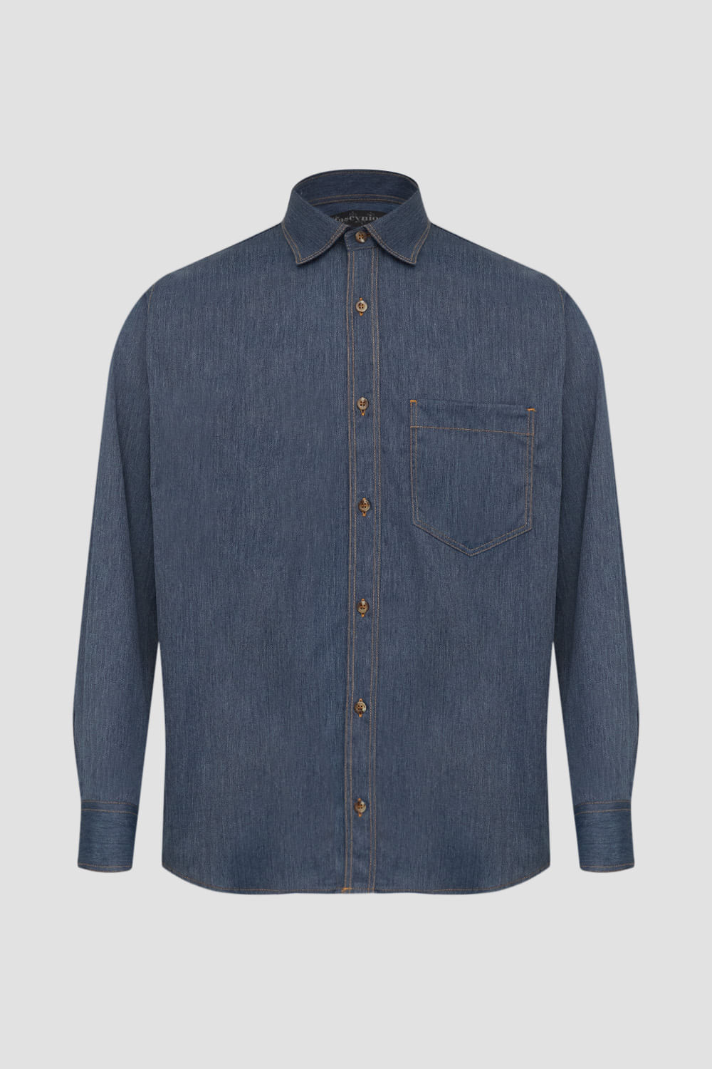 Camisa Jeans ML Azul Escuro