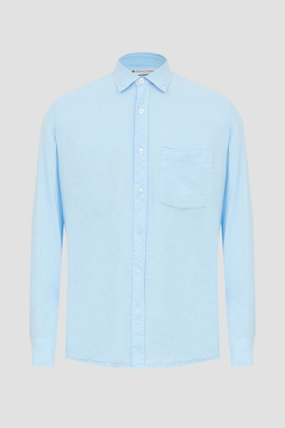 Camisa em Puro Linho Tinturado ML Azul Claro