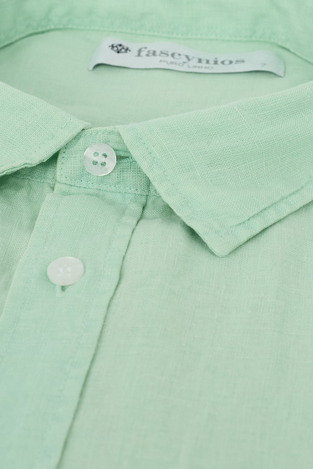 Camisa em Puro Linho Tinturado ML Verde Claro