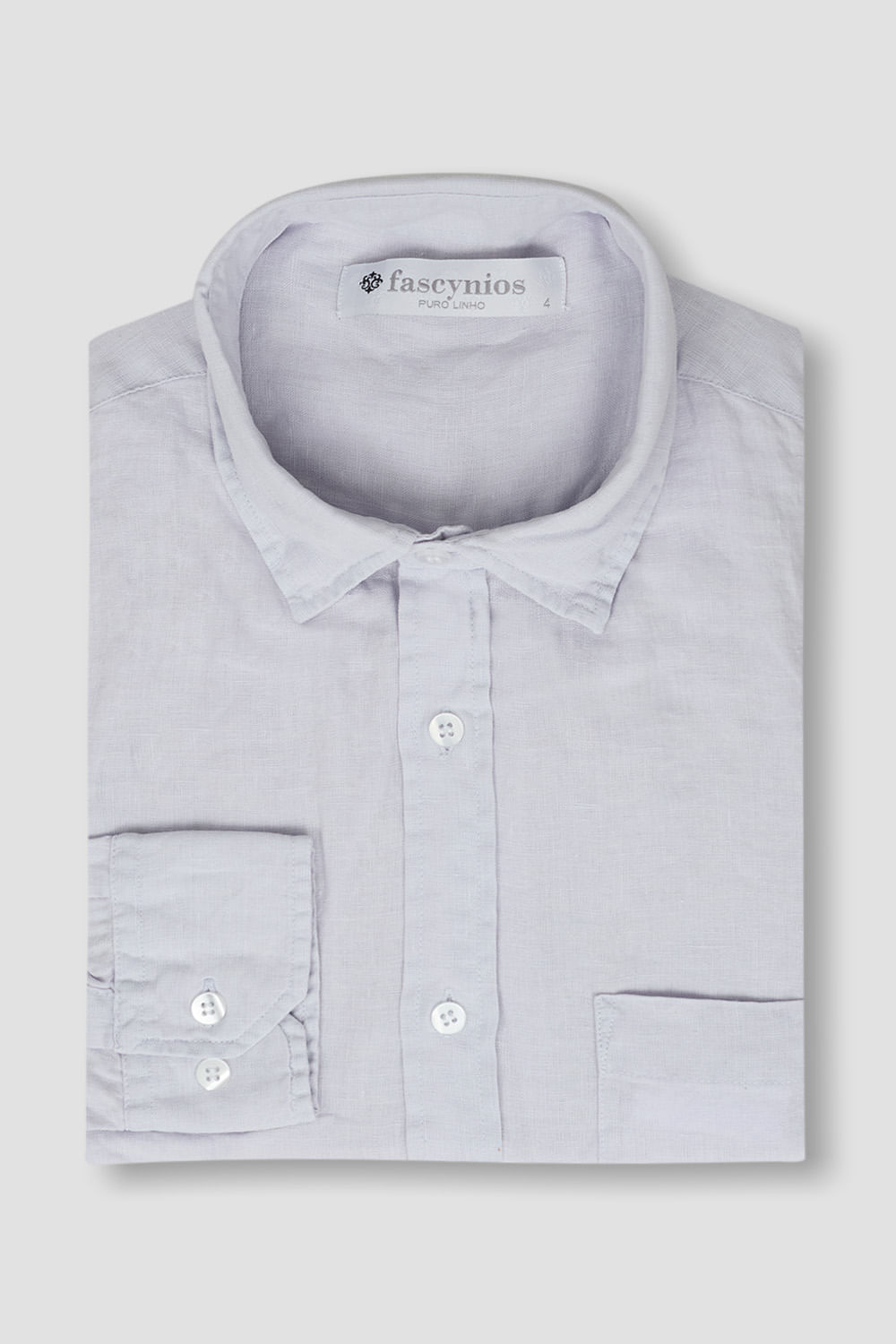 Camisa em Puro Linho Tinturado ML Azul Médio
