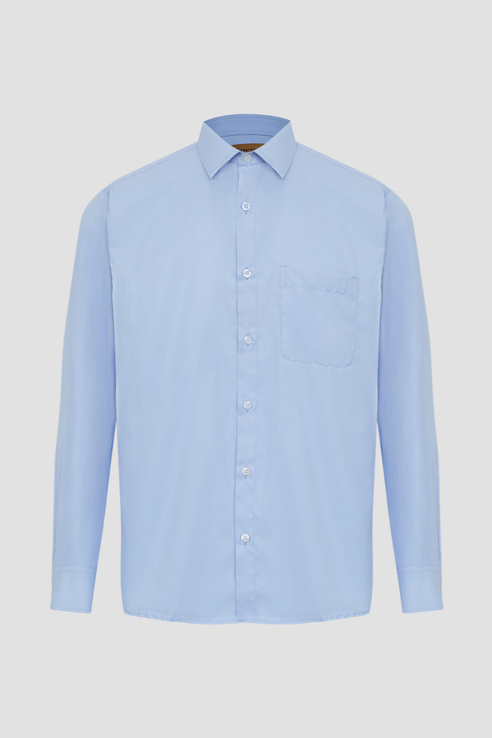 Camisa Social Passa Fácil Maquinetada Azul Claro