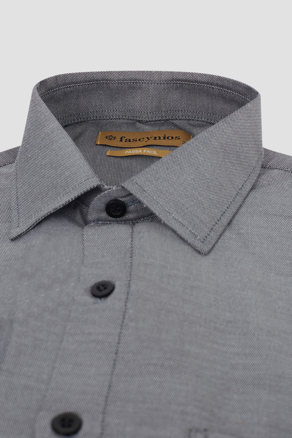 Camisa Social Passa Fácil Maquinetada Preto