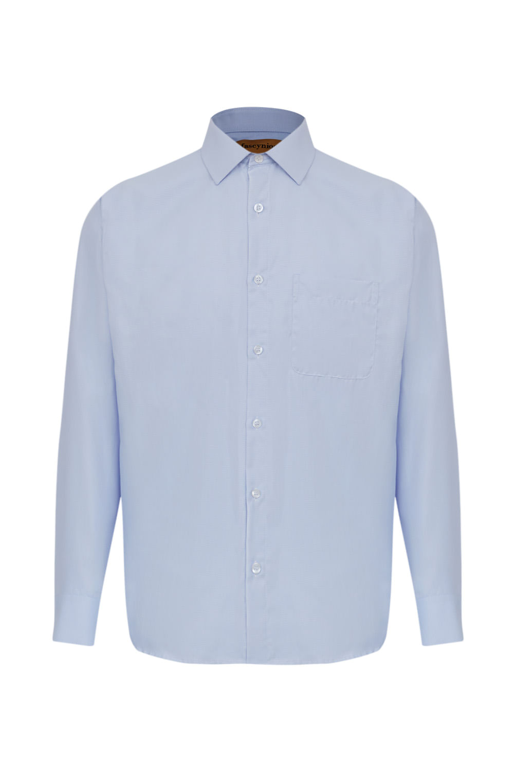 Camisa Social Passa Fácil Maquinetada Azul Claro