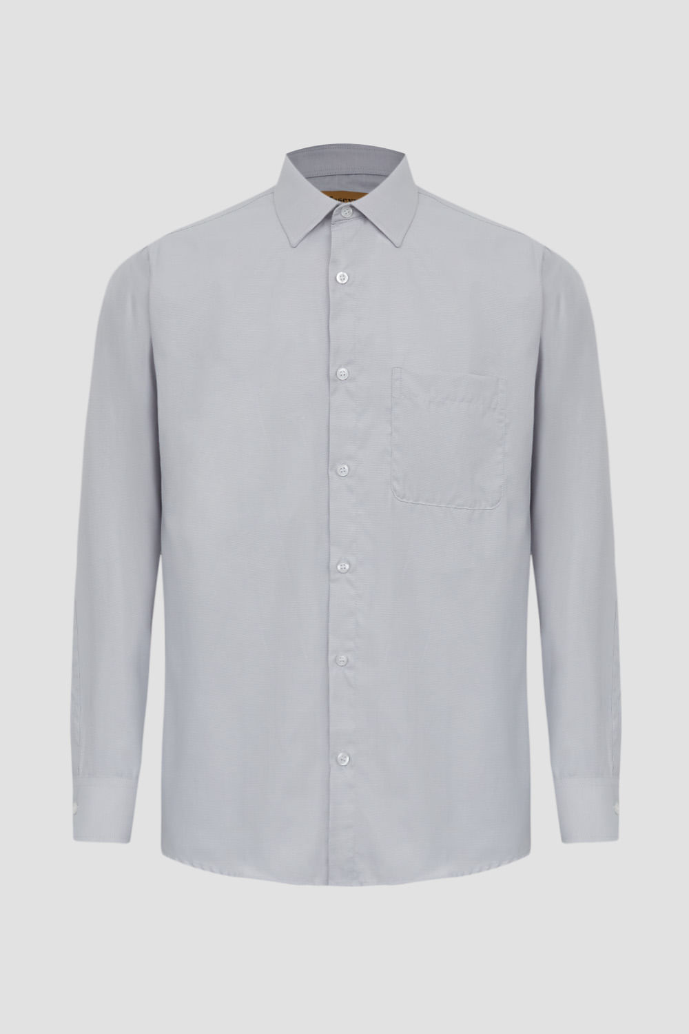 Camisa Social Passa Fácil Maquinetada Cinza